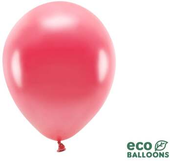 Metallic Ballonnen Lichtrood Premium Organic (10st) Rood - Zalm