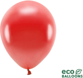 Metallic Ballonnen Rood Premium Organic (100st) Rood - Zalm