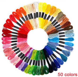 Metallic Borduurwerk Machine Draad Kit Kruissteek Polyester Discussies Naaien Accessoires K888 50 kleuren