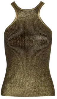 Metallic Gebreide Tanktop Barbara Bui , Green , Dames - L,M