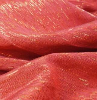 Metallic Knipperende poly katoen stof shantung zijde bridal jas schoen zak gordijn materiaal 50 cm * 138 cm rood gouden