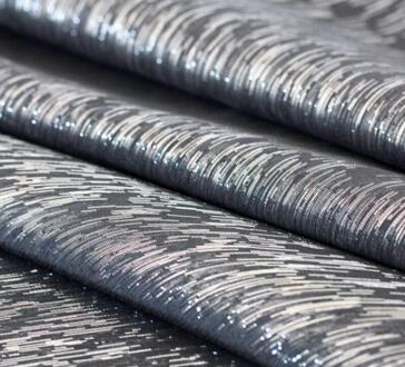 Metallic Knipperende poly katoen stof shantung zijde bridal jas schoen zak gordijn materiaal 50 cm * 138 cm zwart zilver