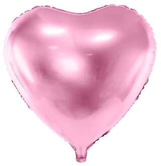Metallic lichtroze aluminium hart ballon - Decoratie > Ballonnen