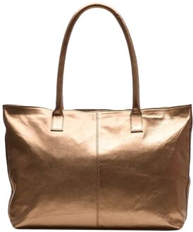 Metallic Shopper metallic copper damestas Bruin - H 43 x B 30 x D 12 cm