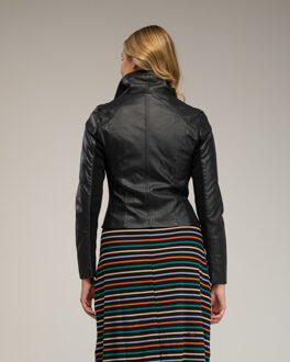 Metallisch perfecto-stijl jasje Zwart - M