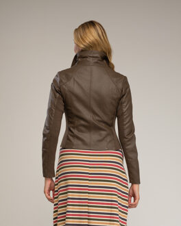 Metallische perfecto-stijl jack Bruin - S