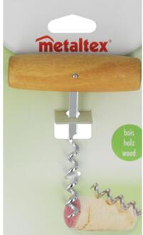 Metaltex Kurkentrekker hout/RVS 10,5cm zilver