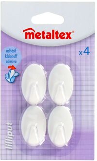 Metaltex Plakhaken 4 stuks klein