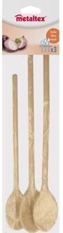 Metaltex pollepelset 3-delig 25/30/32 cm Bruin