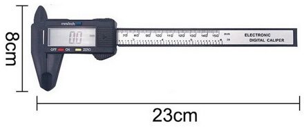Meten Sterke Plastic Digitale Schuifmaat 6 "150Mm Messschieber Paquimetro Meetinstrument Schuifmaat zwart 0-150mm