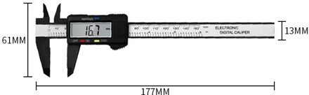 Meten Sterke Plastic Digitale Schuifmaat 6 "150Mm Messschieber Paquimetro Meetinstrument Schuifmaat zwart zilver 0-150mm