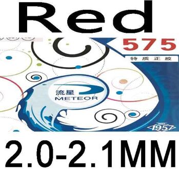 Meteor 575 pips out tafeltennis rubber met spons voor pingpong paddle bat racket rood 2.0- 2.1mm