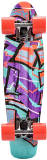 Meteor Plastic graffiti skateboard Veelkleurig - One size