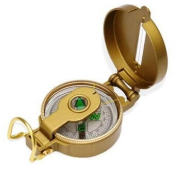 Meteor Rond metalen kompas Goud - One size