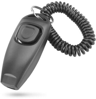 MeterMall 2in1 Hond Pet Puppy Cat Training Clicker Fluitje Klik Trainer Gehoorzaamheid Zwart