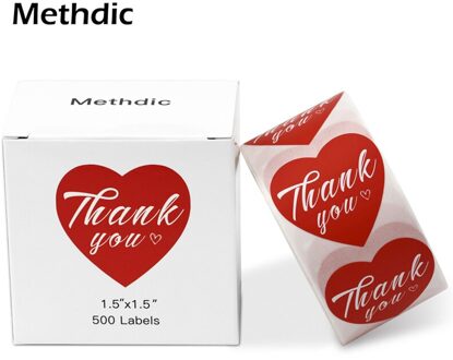 Methdic 500 Stickers Dank U Stickers Dank U Kaarten Voor Gunsten Dank U Label rood 500 stickers