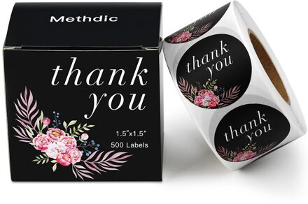 Methdic 500 Stickers Dank U Stickers Dank U Kaarten Voor Gunsten Dank U Label zwart 500 stickers
