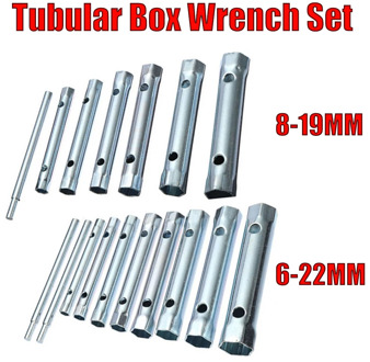 Metric Tubular Box Wrench Set 6Pcs 8-19mm/10pcs 6-22mm Spark Plug Tool Tube Bar Spark Plug Wrench Lighter 16mm Spark Plug Socket