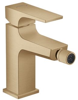 Metropol 1-gats bidetkraan 100 met push open waste met voorsprong uitloop 12.9cm brushed bronze 32520140 Brons geborsteld