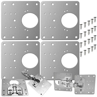 Meubel scharnier reparatieset - 4x stuks - incl. bevestiging - 9 x 9 cm