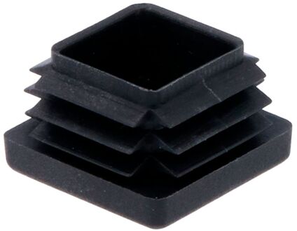 Meubeldop Vierkant 25x25mm Zwart 4 Stuks