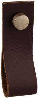 Meubelknop - Leer - Donkerbruin - 20x60mm - Set Van 2