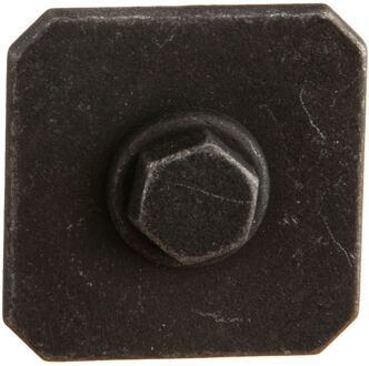 Meubelknop - Zamak - Mat Zwart - Vierkant - 27mm - Set Van 2