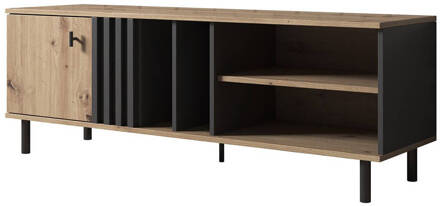 MEUBELLA TV-Meubel Marcos - Eiken - Antraciet - 138 cm