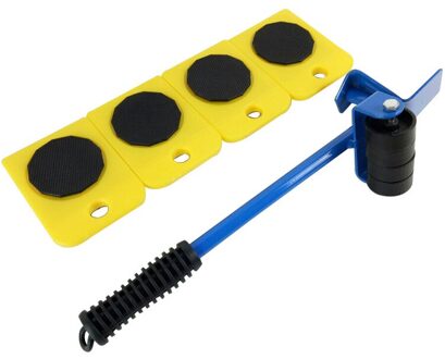 Meubels Lifter Sliders Kit Beroep Zware Meubels Roller Bewegen Tool Set Wiel Bar Mover Apparaat Max Up Voor 100kg/220Lbs blauw en geel