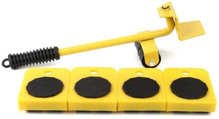 Meubels Lifter Sliders Kit Beroep Zware Meubels Roller Bewegen Tool Set Wiel Bar Mover Apparaat Max Up Voor 100kg/220Lbs geel