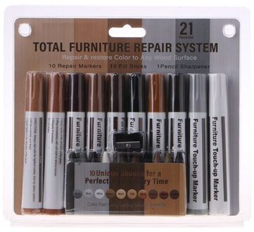 Meubels Markers Touch Up 21 Stuks Marker Wax Stick Met Puntenslijper Funiture Reparatie Wholesalse