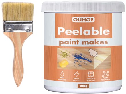 Meubels Tearable Lijm Verf Vloeibare Kristallen Film Waterdicht Hittebestendig Transparante Beschermende Film 100g Brush