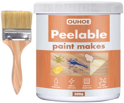 Meubels Tearable Lijm Verf Vloeibare Kristallen Film Waterdicht Hittebestendig Transparante Beschermende Film 300g Brush