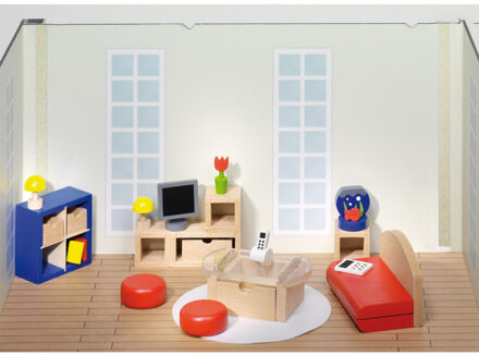 Meubeltjes Poppenhuismeubeltjes Woonkamer 28- delig