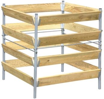 Meuwissen Agro Compostbak hout/metaal 90 x 90 cm