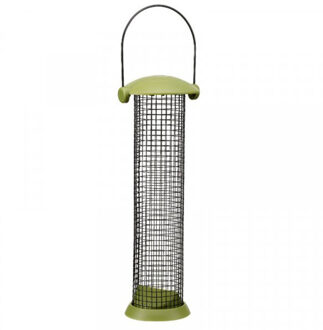Meuwissen Agro Notensilo - Smart Twist Top - groen/zwart - metaal - 11 x 30 cm - vogel voedersilo voor noten