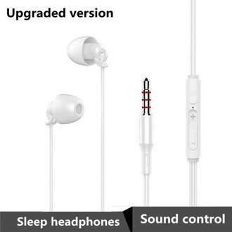 Meuyag 3.5Mm Bedrade Koptelefoon Sport Oorhaakje Muziek Slaap Headset Met Microfoon Voor Huawei Xiaomi Smartphone Volume controle wit