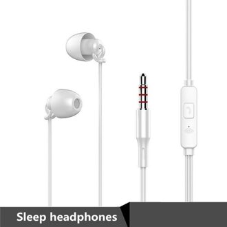 Meuyag 3.5Mm Bedrade Koptelefoon Sport Oorhaakje Muziek Slaap Headset Met Microfoon Voor Huawei Xiaomi Smartphone wit