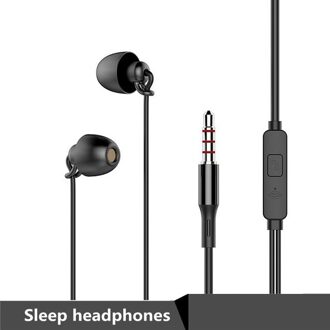 Meuyag 3.5Mm Bedrade Koptelefoon Sport Oorhaakje Muziek Slaap Headset Met Microfoon Voor Huawei Xiaomi Smartphone zwart