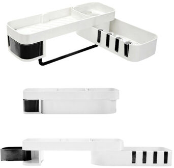 MEW Hoek Douche Plank Badkamer Shampoo Douche Plank Houder Keuken Opslag Rack Organizer Wandmontage Badkamer Accessoires wit zwart