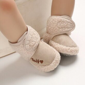 Mexemina 0-18M Peuter Baby Jongens Meisjes Winter Warme Snowboots Soft Sole Crib Katoenen Schoenen Beige / 13-18 months