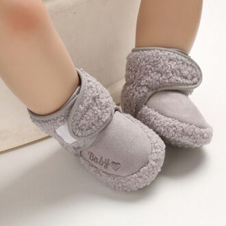 Mexemina 0-18M Peuter Baby Jongens Meisjes Winter Warme Snowboots Soft Sole Crib Katoenen Schoenen Grijs / 13-18 months