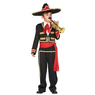 Mexicaans pakje kind Zwart, Multikleur - Print