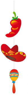 Mexicaans thema fiesta hangslinger 100 x 28 cm - Feestslingers Multikleur