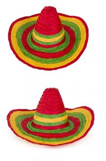 Mexicaanse Sombrero hoed voor heren - carnaval/verkleed accessoires - multi kleuren - Verkleedhoofddeksels Multikleur