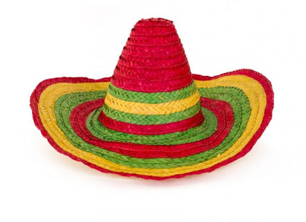 Mexicaanse Sombrero hoed voor heren - carnaval/verkleed accessoires - multi kleuren - Verkleedhoofddeksels Multikleur