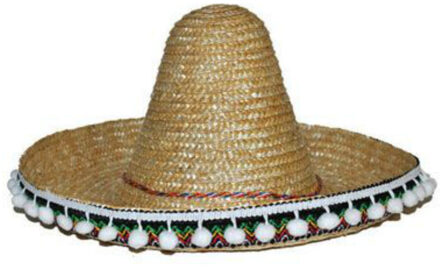 Mexicaanse sombrero kind naturel Geel - Beige - Creme