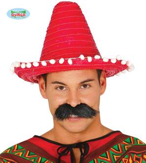 Mexicaanse sombrero rood 33cm Rood - Zalm