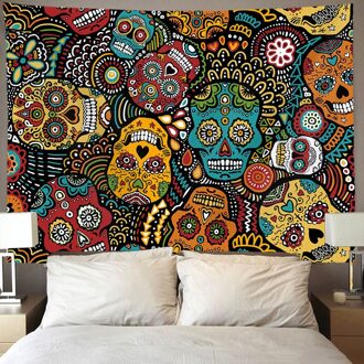 Mexicaanse Suiker Schedels Wandtapijten Hippie Art Voor Slaapkamer Woonkamer Dorm 150x130 cm