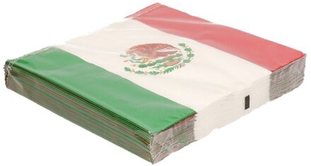 Mexicaanse vlag thema servetten 60 stuks - Feestservetten Multikleur